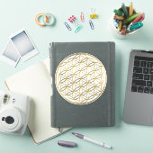 FLOWER OF LIFE - 聖なる幾何学シンボル ゴールド2 シール (iPadカバー)