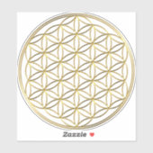 FLOWER OF LIFE - 聖なる幾何学シンボル ゴールド2 シール (シート)