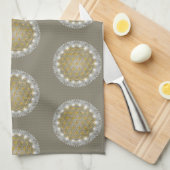 FLOWER OF LIFE – 聖なる幾何学模様1 キッチンタオル (四つ折り)