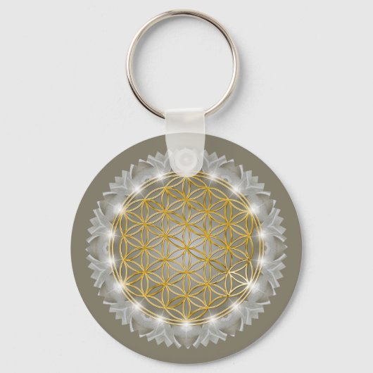 FLOWER OF LIFE – 聖なる幾何学模様1 キーホルダー (正面)