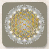 FLOWER OF LIFE – 聖なる幾何学模様1 コースター (正面)