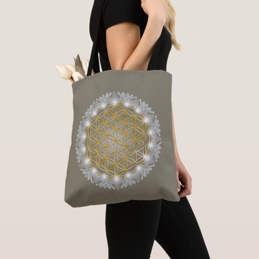 FLOWER OF LIFE – 聖なる幾何学模様1 トートバッグ (クローズアップ)