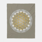 FLOWER OF LIFE – 聖なる幾何学模様1 フリースブランケット (正面)