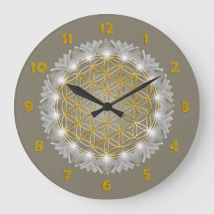 FLOWER OF LIFE – 聖なる幾何学模様1 ラージ壁時計