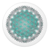 FLOWER OF LIFE – 聖なる幾何学模様2 セラミックノブ (正面)