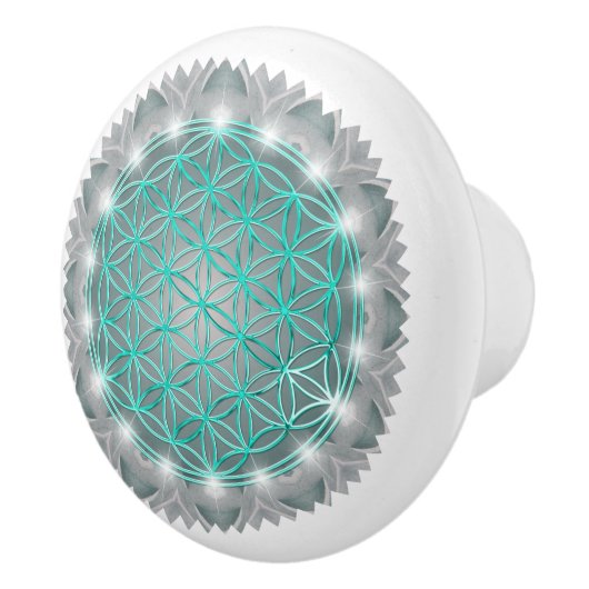 FLOWER OF LIFE – 聖なる幾何学模様2 セラミックノブ (右)