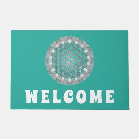 FLOWER OF LIFE – 聖なる幾何学模様2 ドアマット (正面)