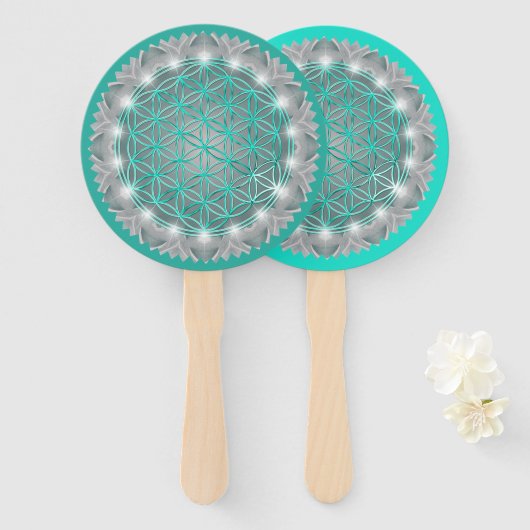 FLOWER OF LIFE – 聖なる幾何学模様2 ハンドファン (正面&裏面)