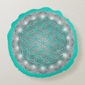 FLOWER OF LIFE – 聖なる幾何学模様2 ラウンドクッション (裏面)