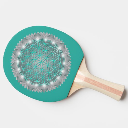 FLOWER OF LIFE – 聖なる幾何学模様2 卓球ラケット (横)