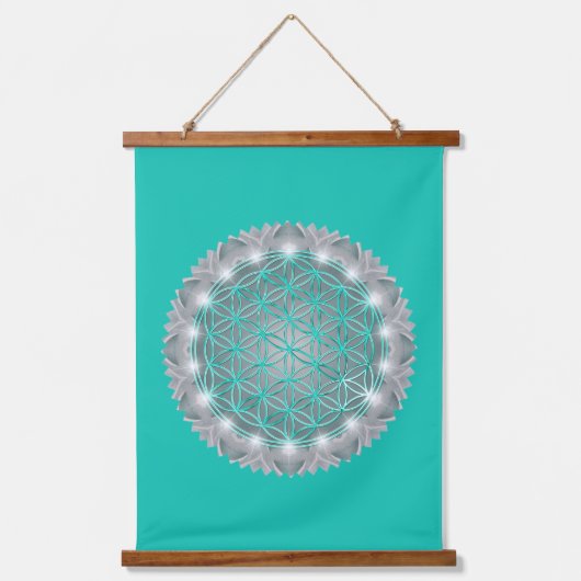 FLOWER OF LIFE – 聖なる幾何学模様2 吊り下げ型タペストリー (正面)