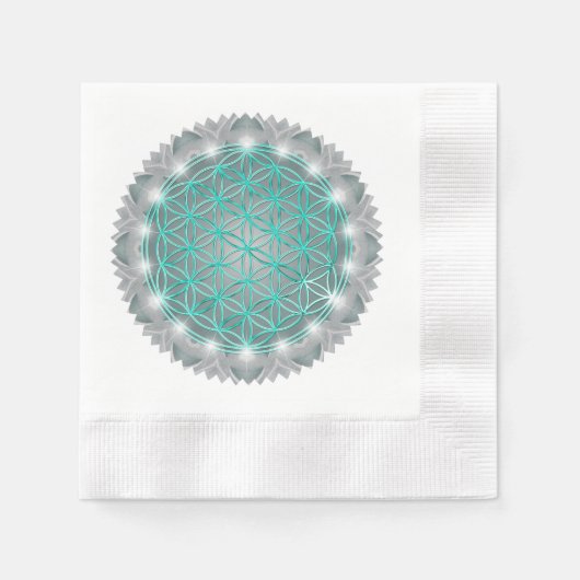 FLOWER OF LIFE – 聖なる幾何学模様2 縁ありカクテルナプキン (正面)