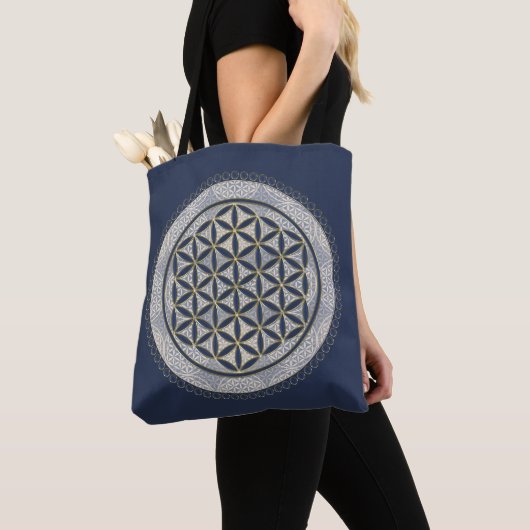 FLOWER OF LIFE – 聖幾何学シンボルアート1 トートバッグ (クローズアップ)