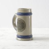 FLOWER OF LIFE – 聖幾何学シンボルアート1 ビールジョッキ (正面左)