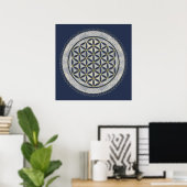 FLOWER OF LIFE – 聖幾何学シンボルアート1 ポスター (ホームオフィス)