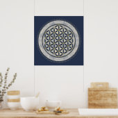FLOWER OF LIFE – 聖幾何学シンボルアート1 ポスター (キッチン)
