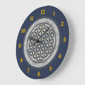 FLOWER OF LIFE – 聖幾何学シンボルアート1 ラージ壁時計 (傾斜)