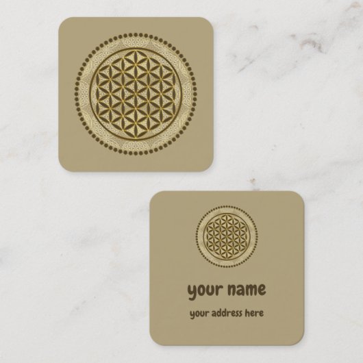 FLOWER OF LIFE – 聖幾何学シンボルアート2 スクエア名刺 (正面/裏面)