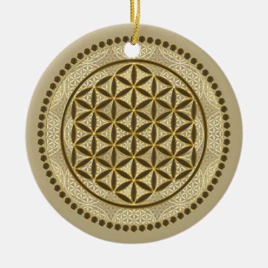 FLOWER OF LIFE – 聖幾何学シンボルアート2 セラミックオーナメント (正面)