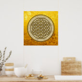 FLOWER OF LIFE – 聖幾何学シンボルアート2 ポスター (キッチン)