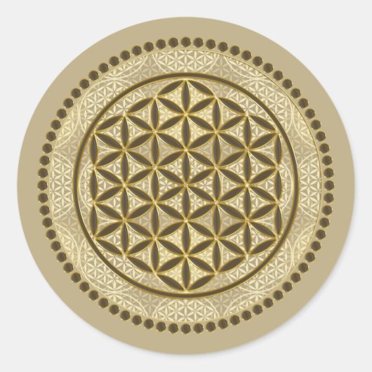 FLOWER OF LIFE – 聖幾何学シンボルアート2 ラウンドシール (正面)