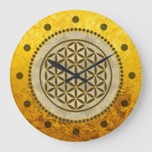 FLOWER OF LIFE – 聖幾何学シンボルアート2 ラージ壁時計