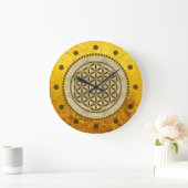 FLOWER OF LIFE – 聖幾何学シンボルアート2 ラージ壁時計 (ホーム)