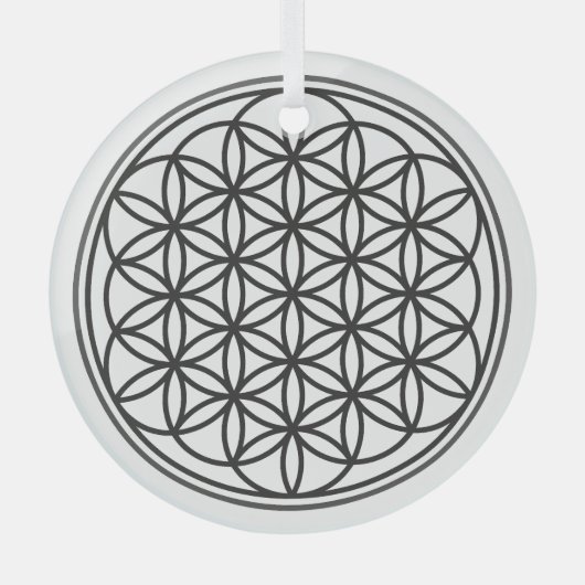 FLOWER OF LIFE – 聖幾何学シンボル概要1 ガラスオーナメント (正面)