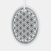 FLOWER OF LIFE – 聖幾何学シンボル概要1 ガラスオーナメント (正面左)