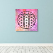 FLOWER OF LIFE – 聖幾何学シンボル概要1 キャンバスプリント (インサイチュ (ウッドフロア))