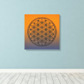 FLOWER OF LIFE – 聖幾何学シンボル概要1 キャンバスプリント (インサイチュ (ウッドフロア))