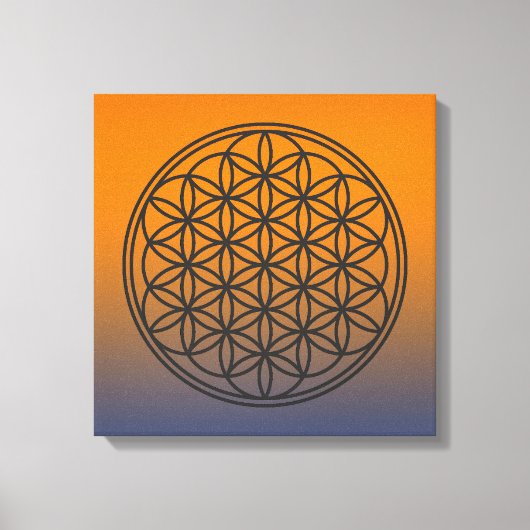 FLOWER OF LIFE – 聖幾何学シンボル概要1 キャンバスプリント (正面)