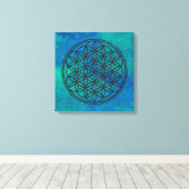 FLOWER OF LIFE – 聖幾何学シンボル概要1 キャンバスプリント (インサイチュ (ウッドフロア))