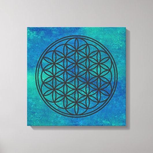 FLOWER OF LIFE – 聖幾何学シンボル概要1 キャンバスプリント (正面)