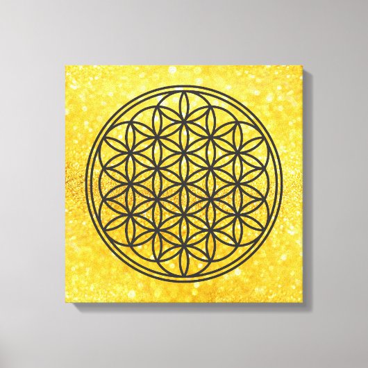 FLOWER OF LIFE – 聖幾何学シンボル概要1 キャンバスプリント (正面)