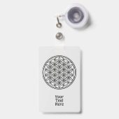 FLOWER OF LIFE – 聖幾何学シンボル概要1 バッジ (正面(伸縮クリップ))