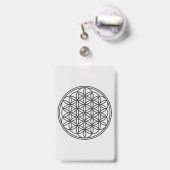 FLOWER OF LIFE – 聖幾何学シンボル概要1 バッジ (裏面(伸縮クリップ))