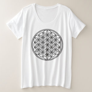 FLOWER OF LIFE – 聖幾何学シンボル概要1 プラスサイズTシャツ