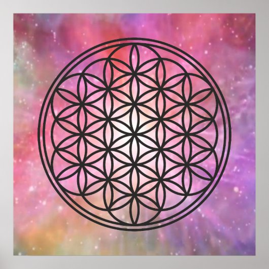 FLOWER OF LIFE – 聖幾何学シンボル概要1 ポスター (正面)