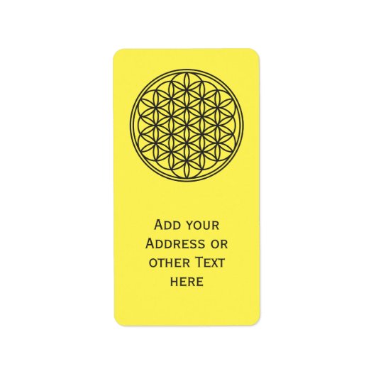 FLOWER OF LIFE – 聖幾何学シンボル概要1 ラベル (正面)