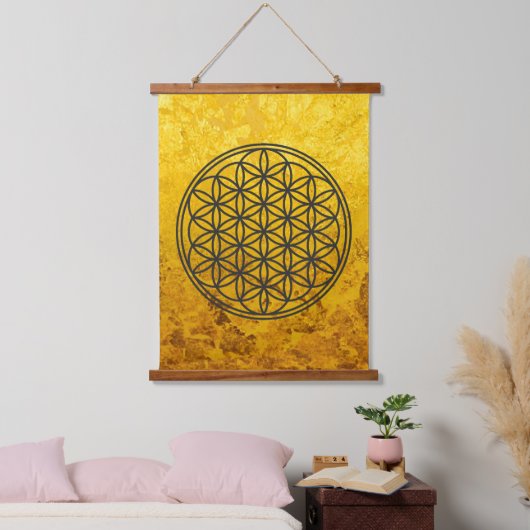 FLOWER OF LIFE – 聖幾何学シンボル概要1 吊り下げ型タペストリー (寝室)