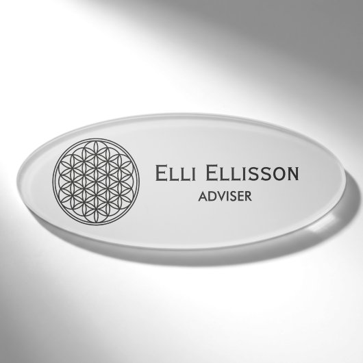 FLOWER OF LIFE – 聖幾何学シンボル概要1 名札 (正面)