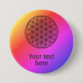FLOWER OF LIFE – 聖幾何学シンボル概要1 缶バッジ (正面)