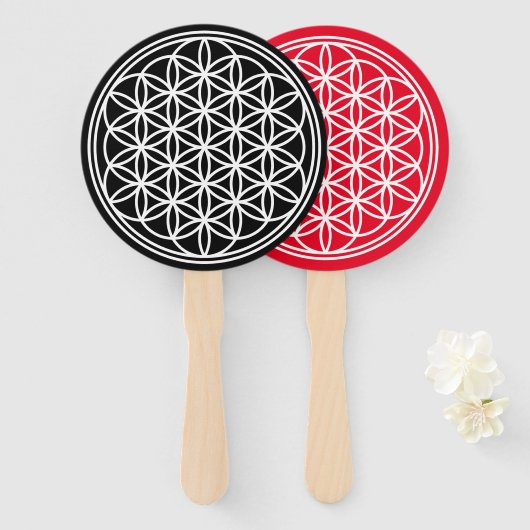 FLOWER OF LIFE – 聖幾何学シンボル概要2 ハンドファン (正面&裏面)