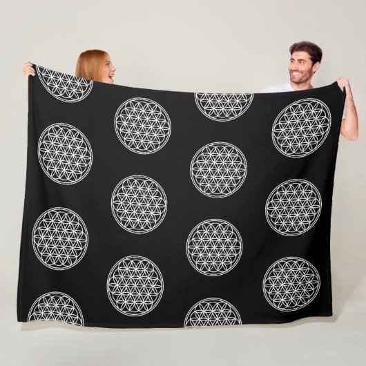 FLOWER OF LIFE – 聖幾何学シンボル概要2 フリースブランケット (インサイチュ)