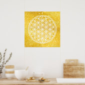 FLOWER OF LIFE – 聖幾何学シンボル概要2 ポスター (キッチン)