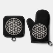 FLOWER OF LIFE – 聖幾何学シンボル概要2 鍋つかみ&鍋敷きセット (正面)