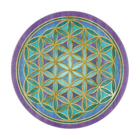 FLOWER OF LIFE – 聖幾何学デザイン1 カッティングボード (正面)