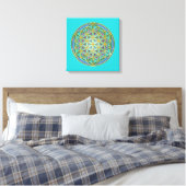 FLOWER OF LIFE – 聖幾何学デザイン1 キャンバスプリント (インサイチュ (寝室))