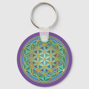 FLOWER OF LIFE – 聖幾何学デザイン1 キーホルダー
